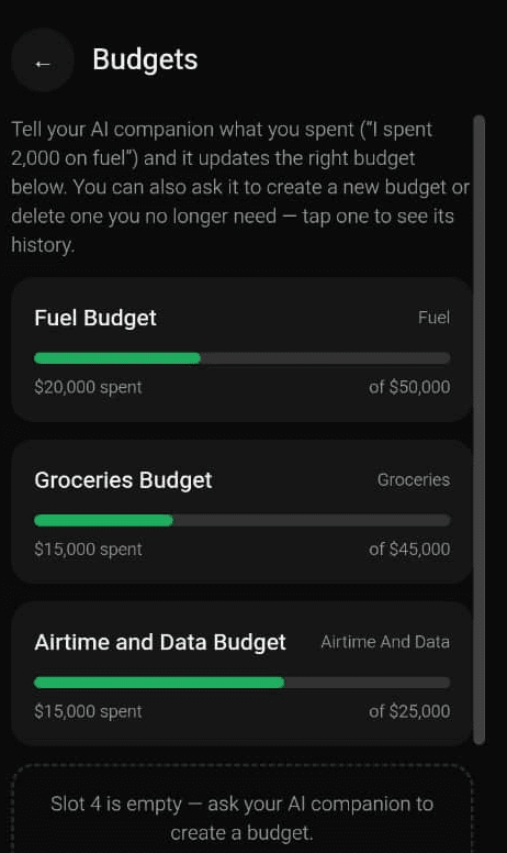 Budgets that update themselves